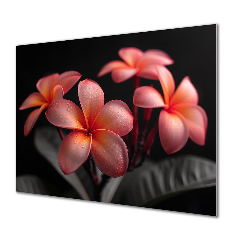 Neumann - Plumeria Wall Art Living Room, Métal, H 30 po x l 40 po