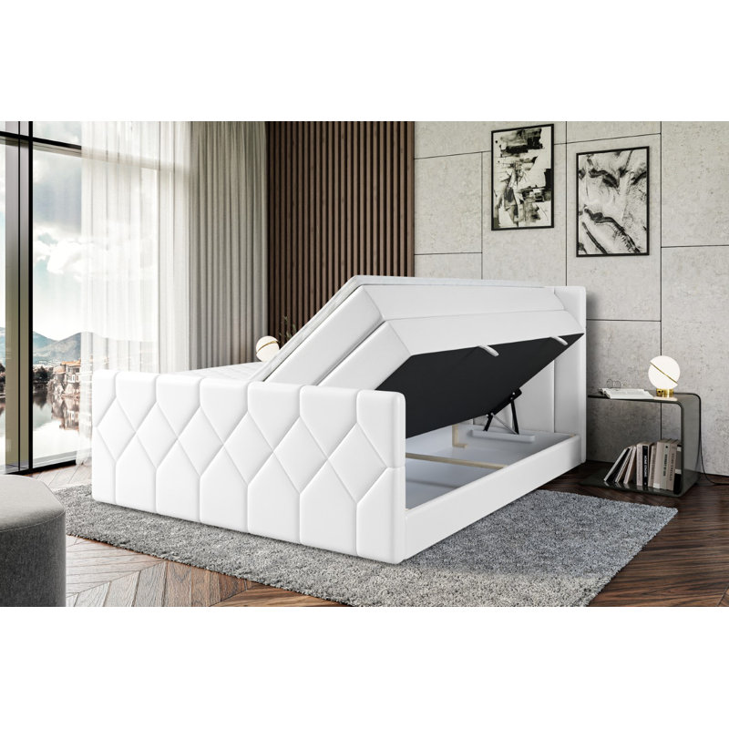 Bed, 120cm W x 200cm D, White