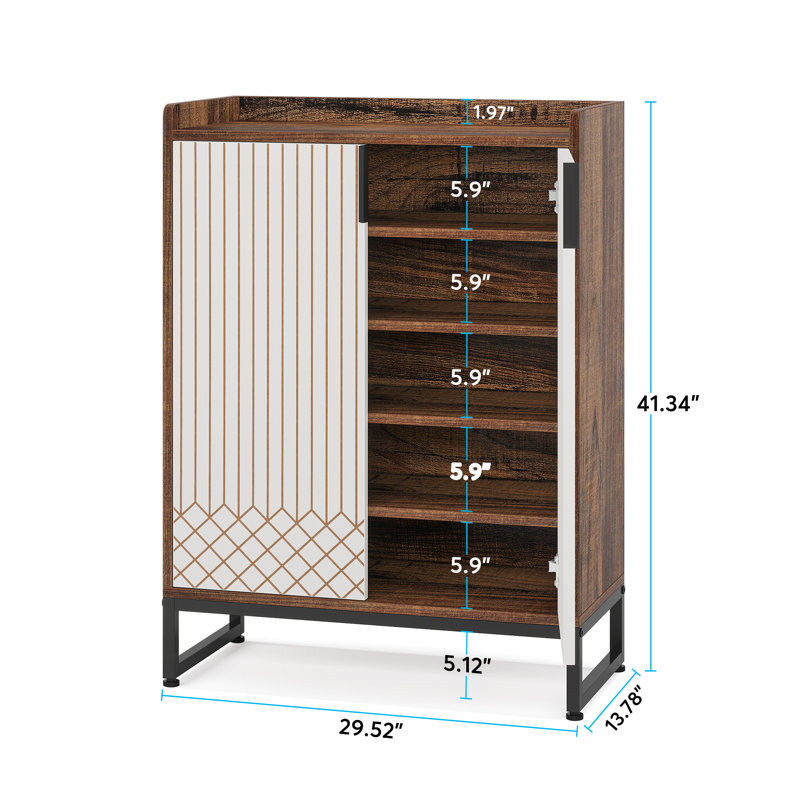 20 Pair Shoe Storage Cabinet, Brown