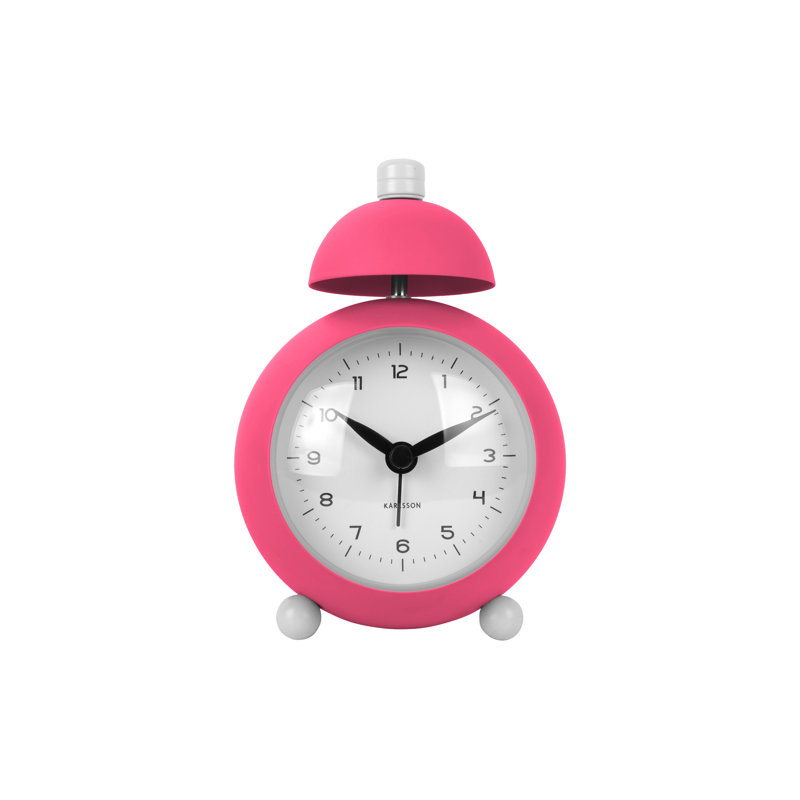 Iron Mechanical Alarm Tabletop Clock, Pink