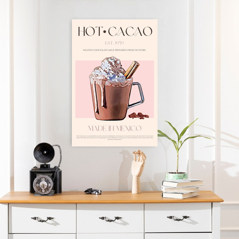 Art mural contemporain Sweet Hot Cacao, H 24 po x l 16 po