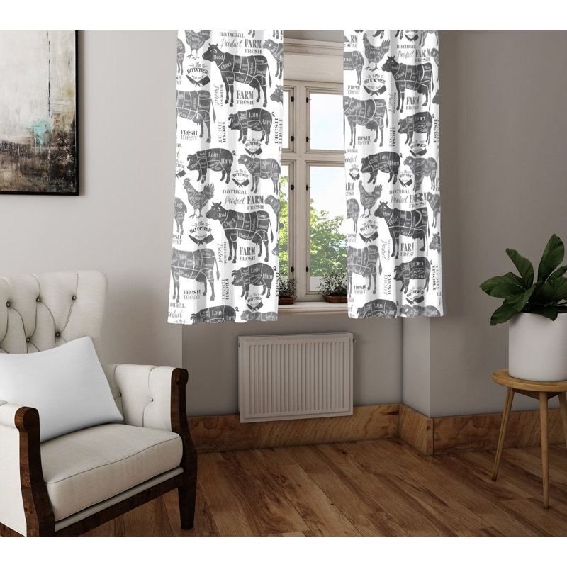 Semi Sheer Curtain Panel Pair, 40" W x 61" L