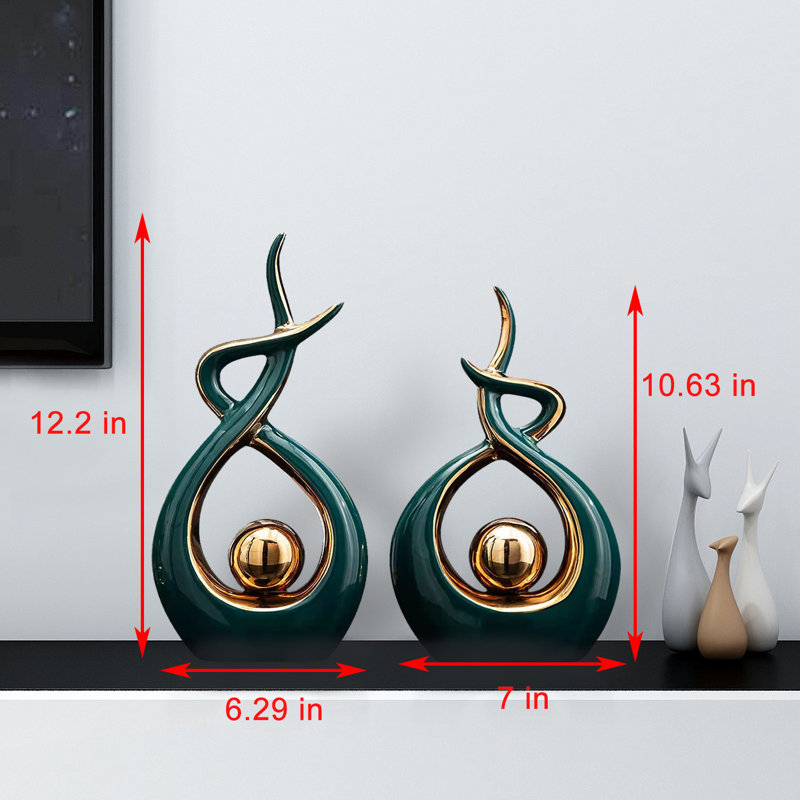 Neyka Abstract Figurines & Sculptures, Green