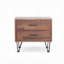 Table de chevet en noyer avec pieds en métal, 2 tiroirs | Idée de cadeau-245541720