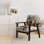 Chaise d'appoint Mid-Century, fauteuil rembourré coloré abstrait - Fusion Mid-Century abstrait coloré I