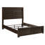 Lit double rustique, finition brun foncé, cadre, tête de lit, bois d'ingénierie-1158292738