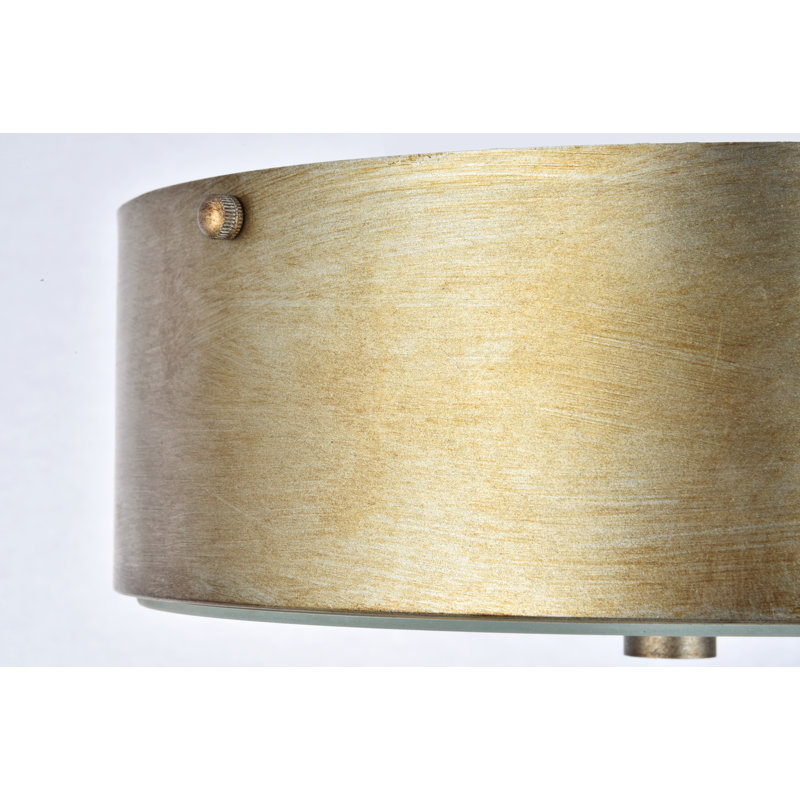 Aujanae 2 -Light 12" Flush Mount, Vintage Silver/White
