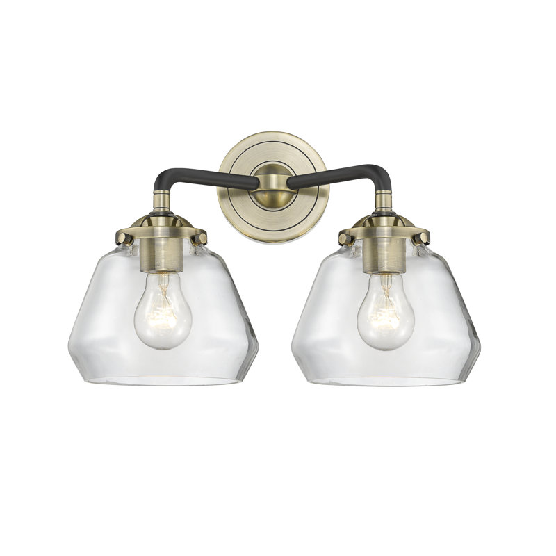 Éclairage pour meuble-lavabo 2 lumières Rivka, Plaqué couleur fumée, DEL, Laiton antique noir