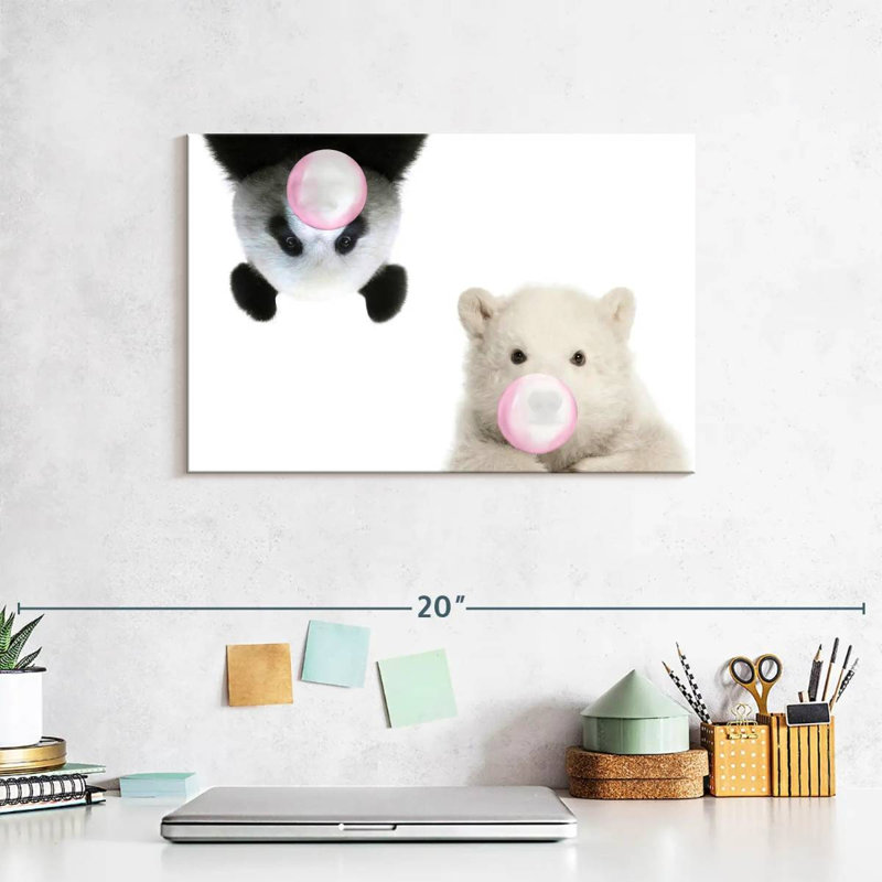 Bears Bubble Gum sur toile, H 8 po x l 12 po x P 1 po