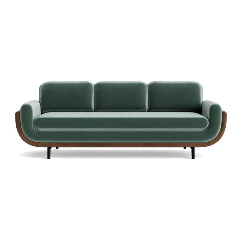 Regatta 100 Sofa, Performance Velvet - Jade/Bedford - Tobacco, Black