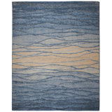 Livingston Modern Watercolor Blue Area Rug