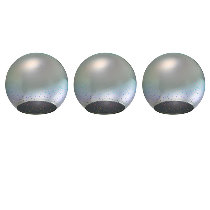 Ensemble de 3 abat-jour de luminaire suspendu en verre effet artifice de 6,38 po