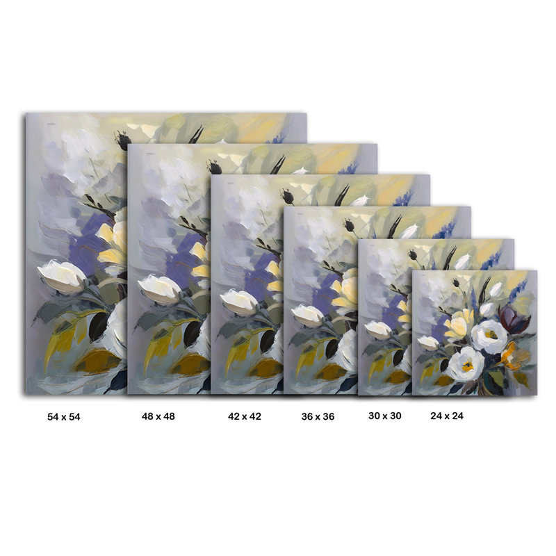 Bouquet de fleurs colorées, H 24 po x l 24 po