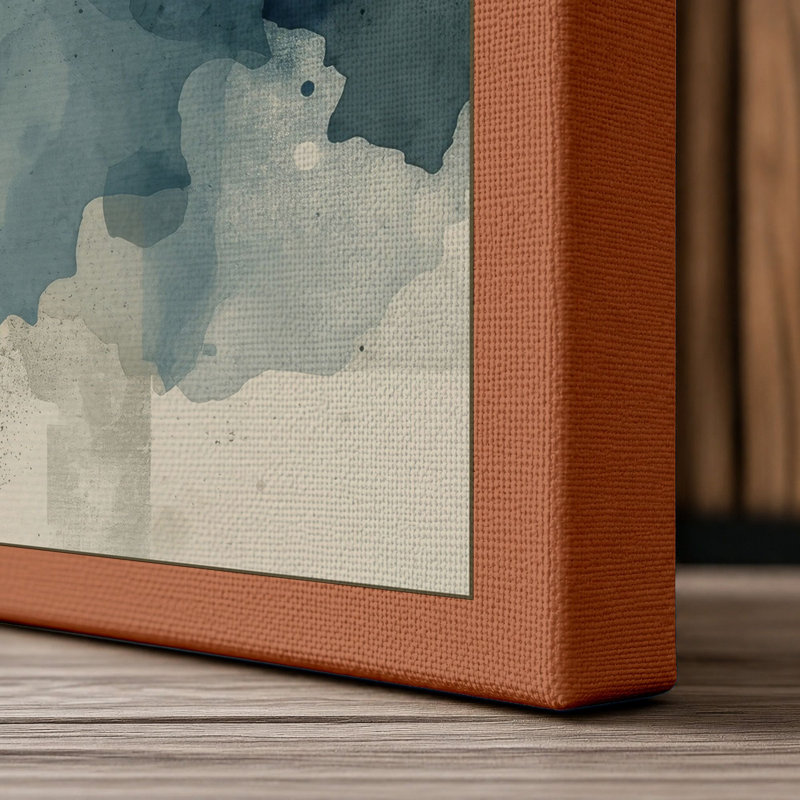 Fluid Abstraction Abstract - Wrapped Canvas, 18x12 - 45.7 x 30.5 cm, Terracotta Border