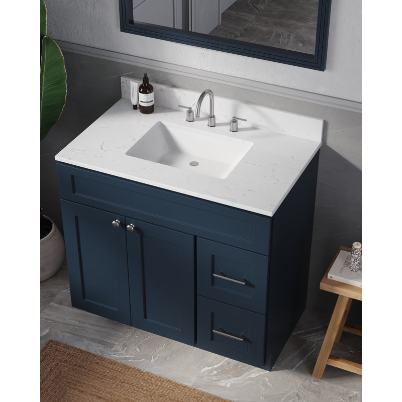 Ensemble de meuble-lavabo simple 36 po Chrisna, Bleu