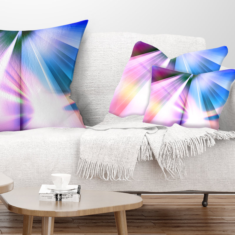 Rays of Speed - oreiller imprimé abstrait bleu, Rectangulaire, 12 po x 20 po