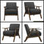 Fauteuil d'appoint en tissu rétro avec siège et dossier en bois massif rétro-222960392-222960399
