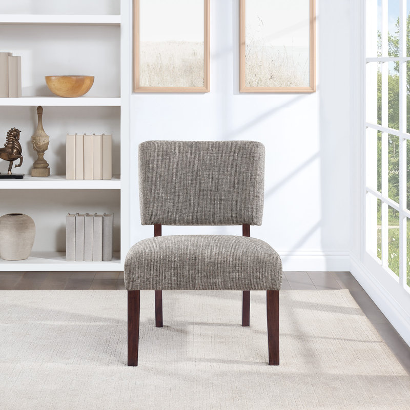 Attilia Upholstered Side Chair, Speckled Charcoal