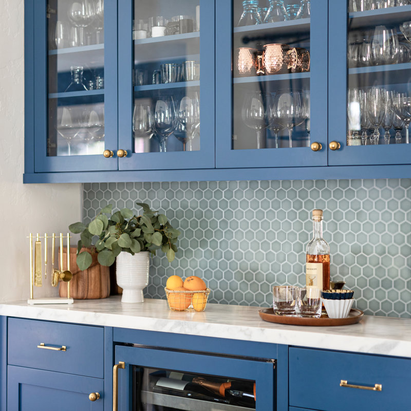 Tribeca 2" Hex Glossy 11-1/8 " x 12-5/8 " Porcelain Mosaic Floor & Wall Tile, Mist