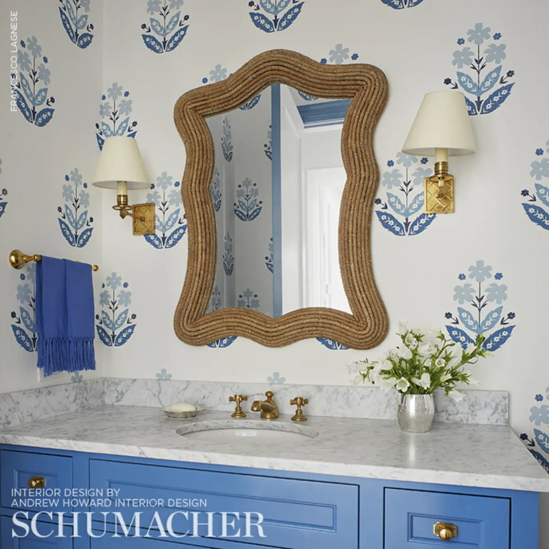 Floweret Paperweave Wallpaper, Porcelain