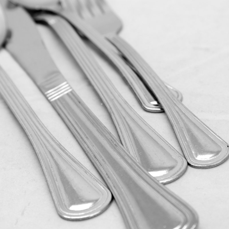 Symple Stuff Stainless Steel Flatware Set for 12 with Wire Caddy