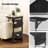 C Shaped End Table With Charging Station, Couch Side Table With Storage Bag, Height-Adjustable And Foldable TV Tray With 2 USB Ports And Outlets For Living Room, Bedroom, Black-285949363