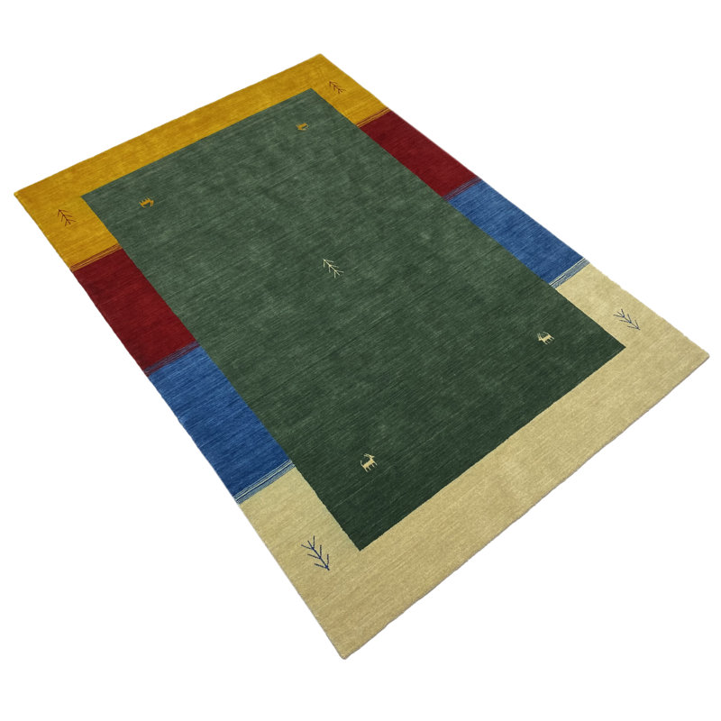 Hand Woven Green Indoor / Outdoor Rug, Rectangular 200cm H x 140cm W