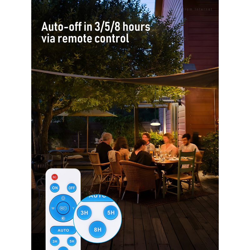 3Cct Solar Pendant Light, Dimmable, Dusk To Dawn, Remote Control, Ip65 Waterproof
