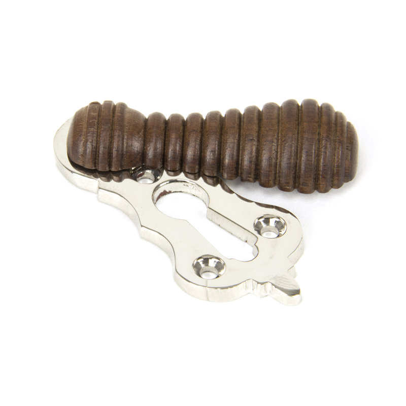 Beehive Escutcheon Door Accessory, Rosewood/Polished Nickel