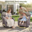 Fauteuil coulissant pivotant en osier avec coussins et table d'appoint Simle-103268836-103268838