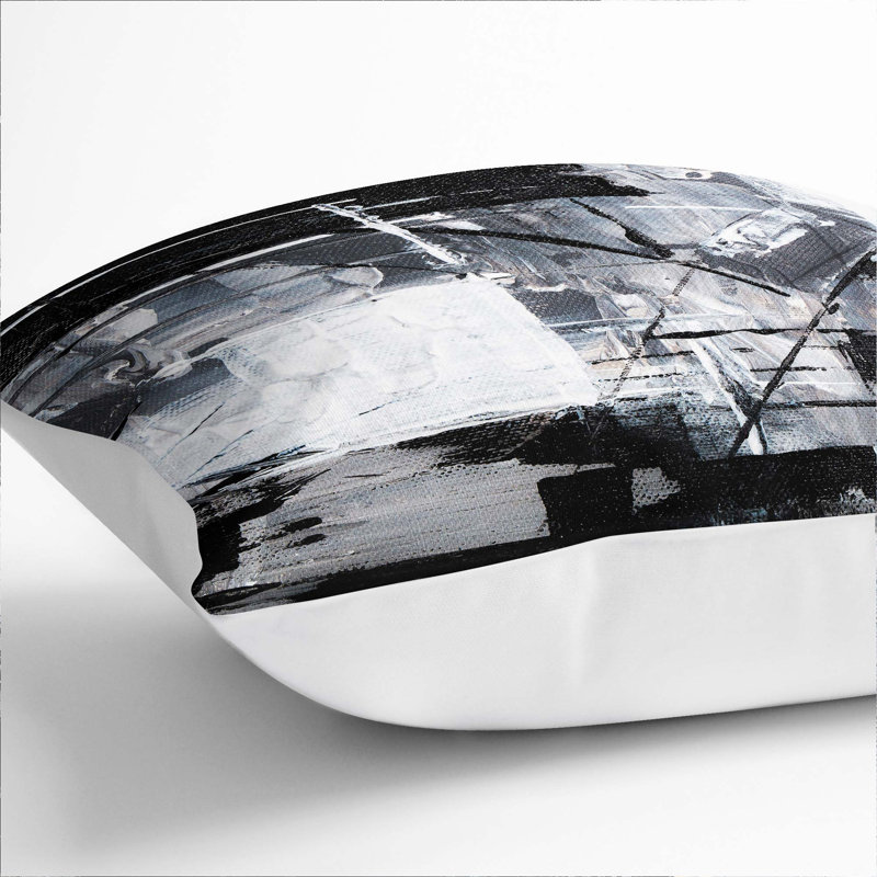 Abstract Square Throw Cushion, White, 55 x 55 cm