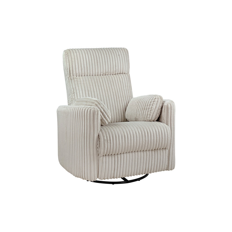 Fauteuil inclinable et pivotant, velours côtelé ivoire, Ivory Corduroy