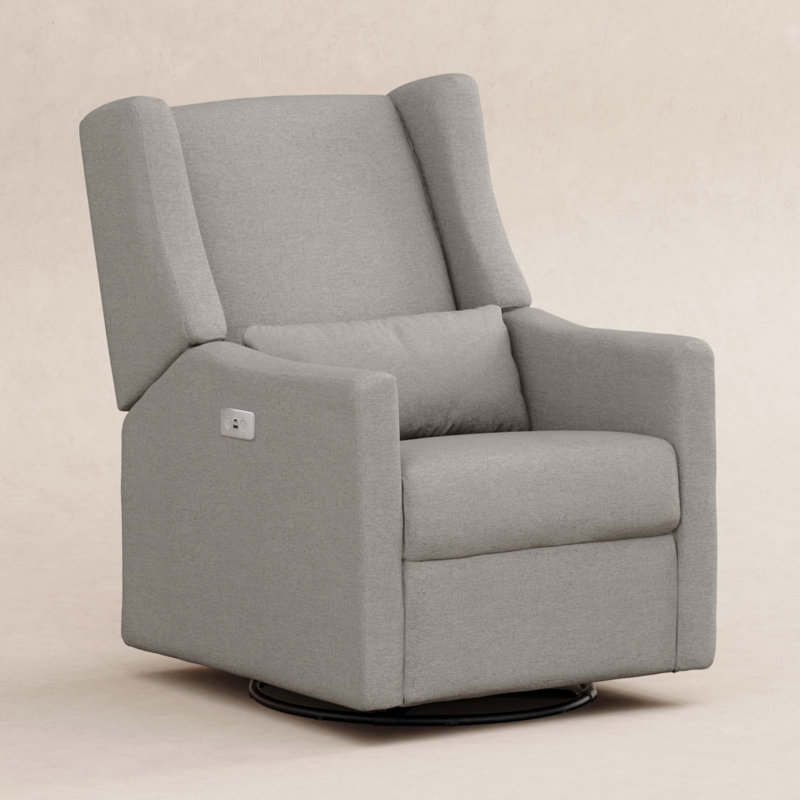 Kiwi Electronic Swivel Reclining Glider, Performance Gray Eco-Weave