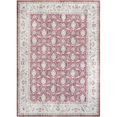 Tapis traditionnel de couleur rouge bourgogne Guljan
