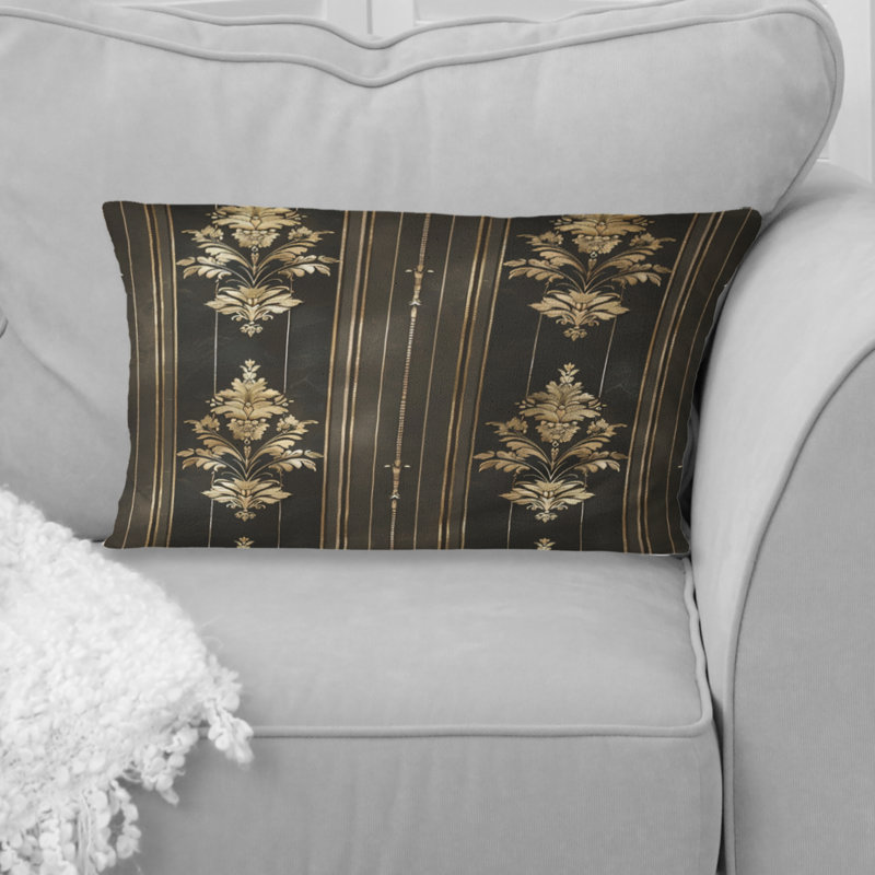 Coussin lombaire glamour Pinstripe I - Glam, Brun / or