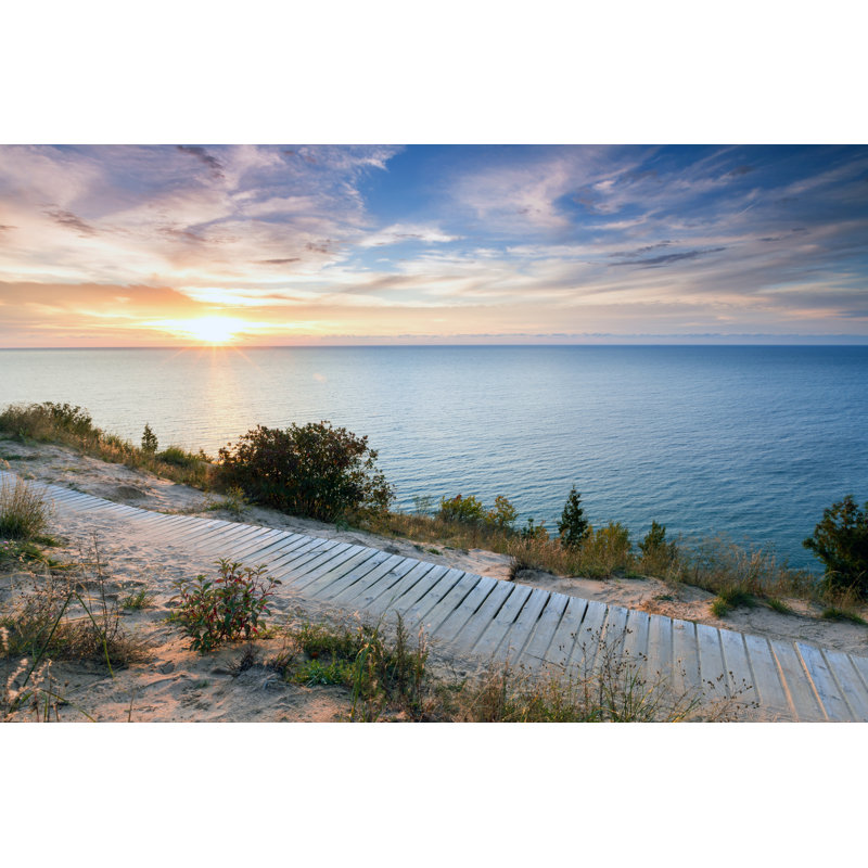 Sunset Over Lake Michigan And Sleeping Bear Dunes - Wrapped Canvas Print, 61cm H x 91cm W x 3.8cm D