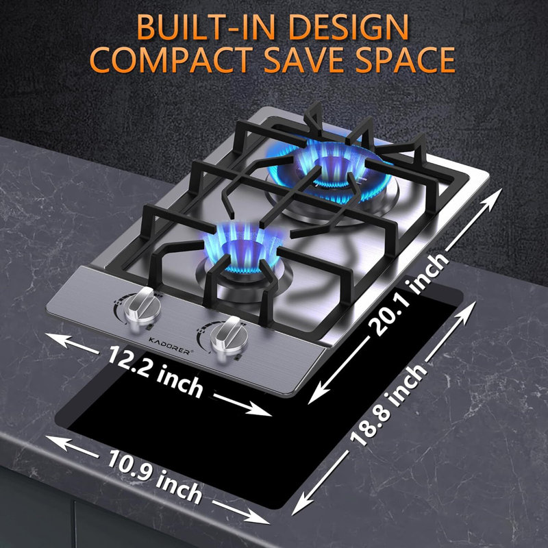 Dual Fuel KADORER 2 Burner Cooktop