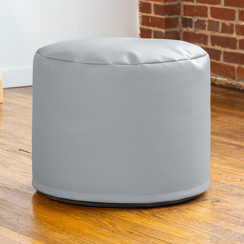 Spring Modular Pouf Classroom Bean Bag Seat, Premium Vinyl, Submarine Gray Faux Leather