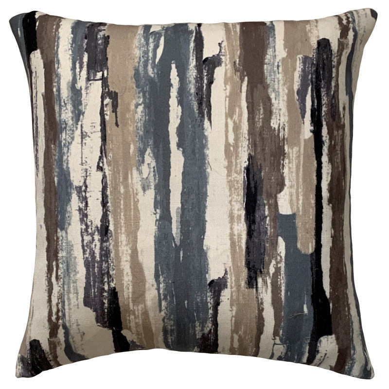 Abstract Reversible Throw Pillow, 18" x 18", Gray/Brown