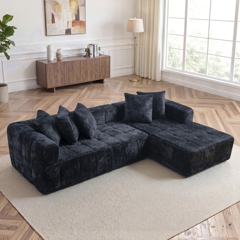 Canapé d'angle modulaire Cloud 107,9 po avec méridienne en L, canapé moderne et minimaliste rembourré pour salon et chambre, canapé d'angle profond, aucun assemblage requis