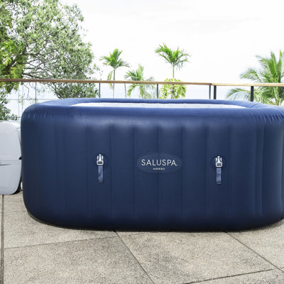 Bestway 0 Volt Vinyl Square Inflatable Hot Tub in Blue