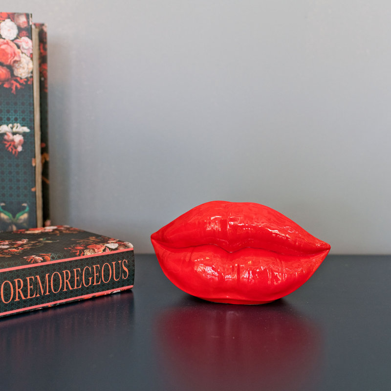Magno Lips Decorative Object, Red, 8" H x 17" W x 6" D