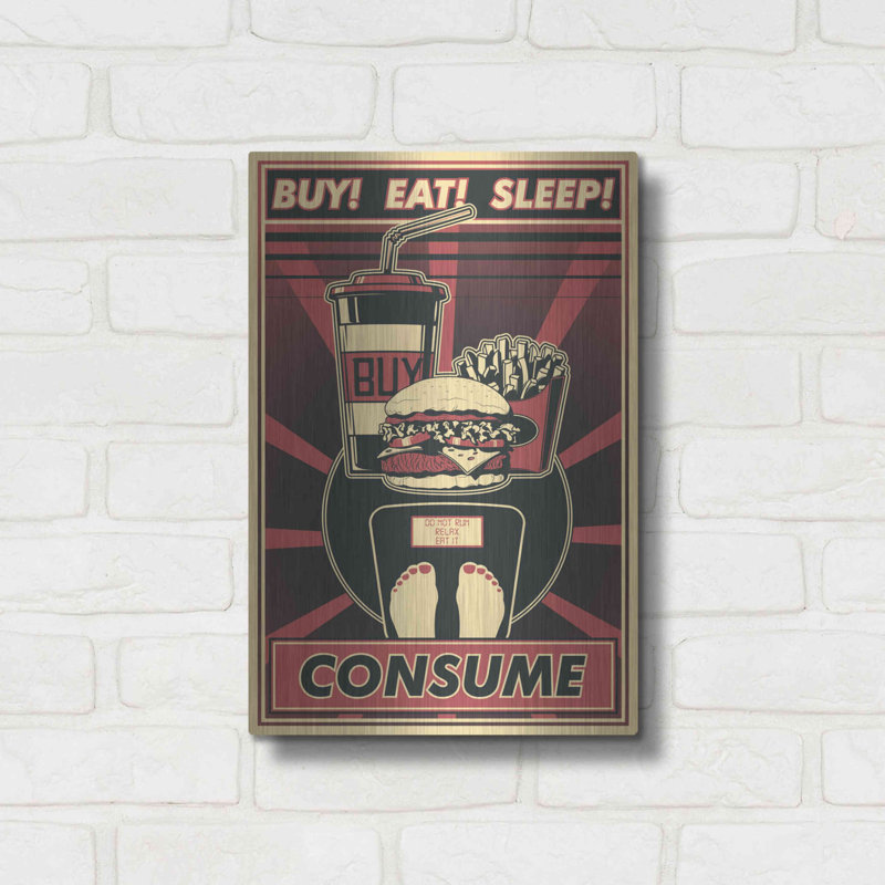 Red Barrel Studio 'Consume' Metal Wall Art, 16" H x 12" W