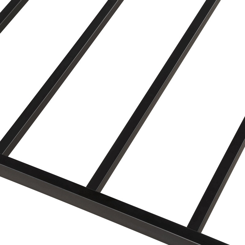 Metal Daybed Platform Bed Frame With Trundle Built-In Casters, Twin Size