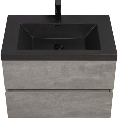 Meuble-lavabo flottant avec lavabo, meuble-lavabo mural moderne avec lavabos en quartz et tiroirs à fermeture en douceur
