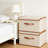 2Pcs Large Fabric Storage Bins with Lid，Stackable Storage Bins with Leather Handles, Decorative Storage Boxes with Lids for Bedroom, Closet, Nursery, Office，Set of 2-96337734