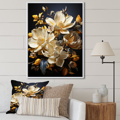 «Majestic Golden Yellow Magnolias I» sur toile