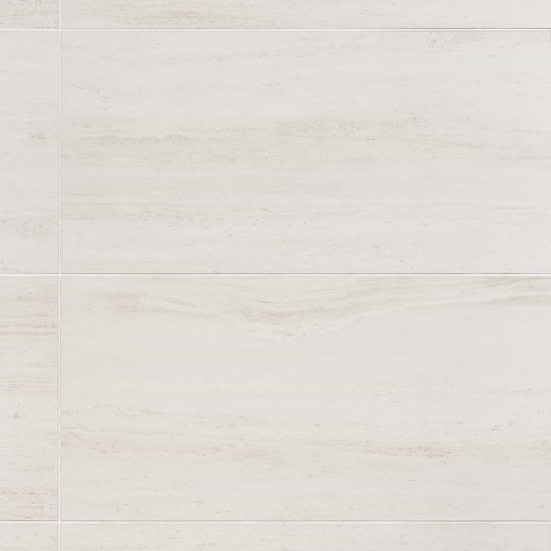 Nashville 12x24 Matte Travertine Look Porcelain Tile, White Matte