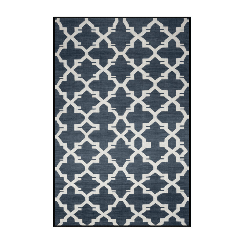 Machine Washable Trellis Gray Area Rug, Rectangle 2' x 3'