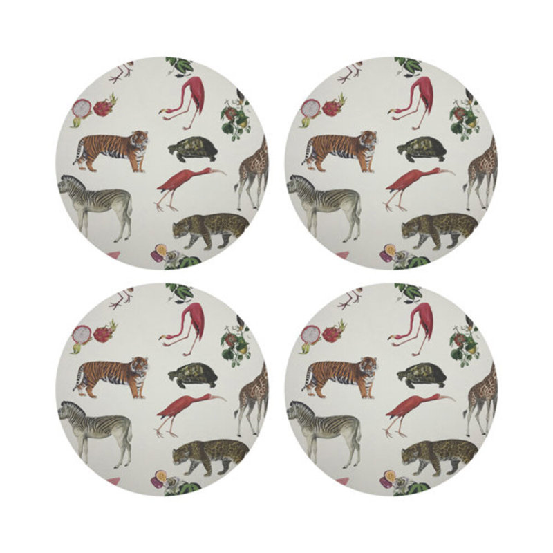 Exotix Vegan Leather Round Placemats, Natural